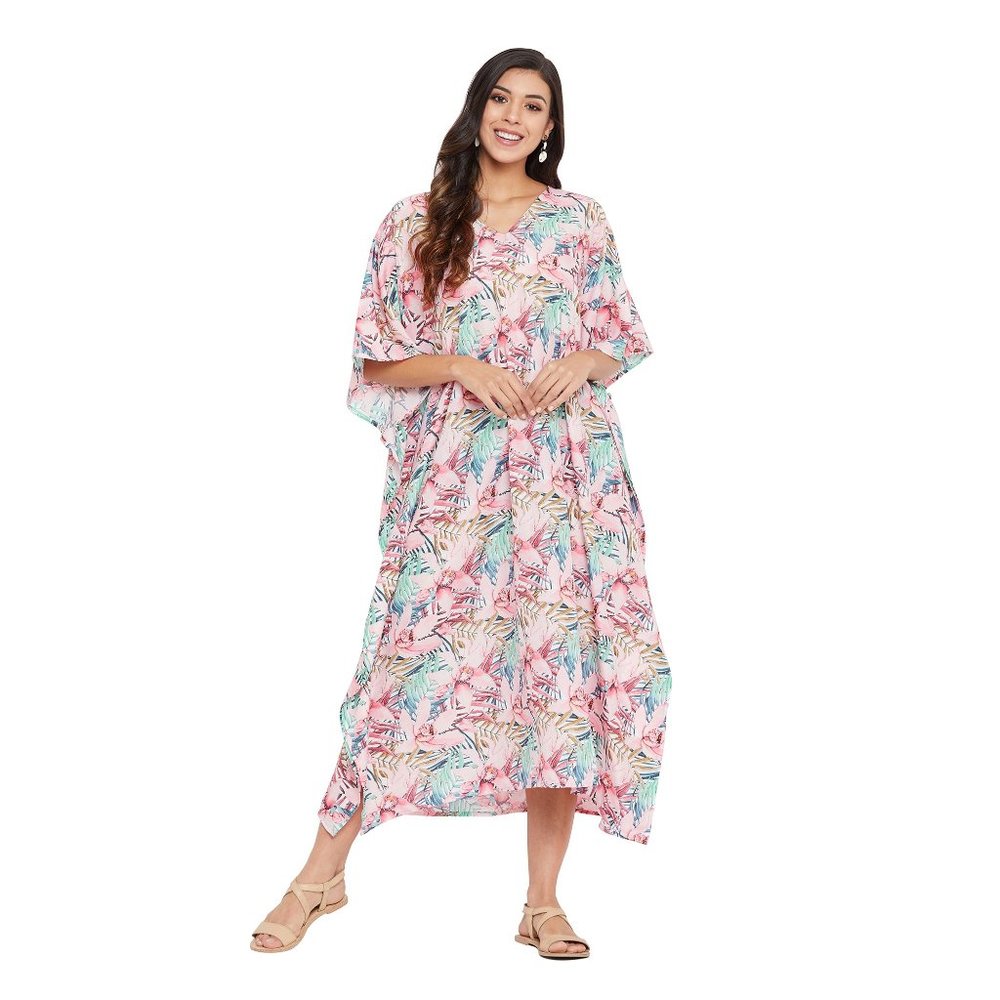 Women Caftan Plus Size Beach Cover Up Soft & Comfortable Maxi Dresses - Picture 2 of 7